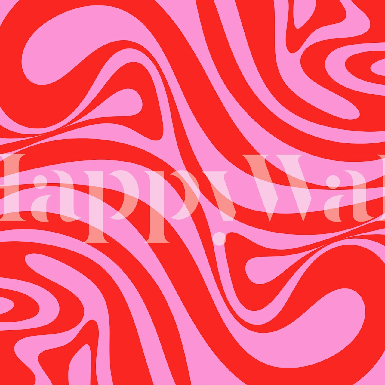 Ταπετσαρία Groovy Retro New Groove Swirl σε ένα δωμάτιο