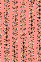 Climbing Vines Stripe Retro Leaves Pink tapety