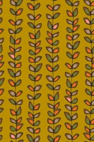 Climbing Vines Stripe Retro Leaves Mustard tapety