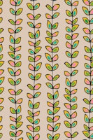 Climbing Vines Stripe Retro Leaves Off-White tapety