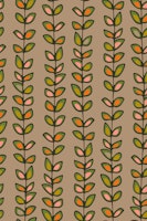 Climbing Vines Stripe Retro Leaves Beige tapety