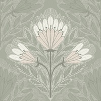 Solitary Floral Sage Green behang