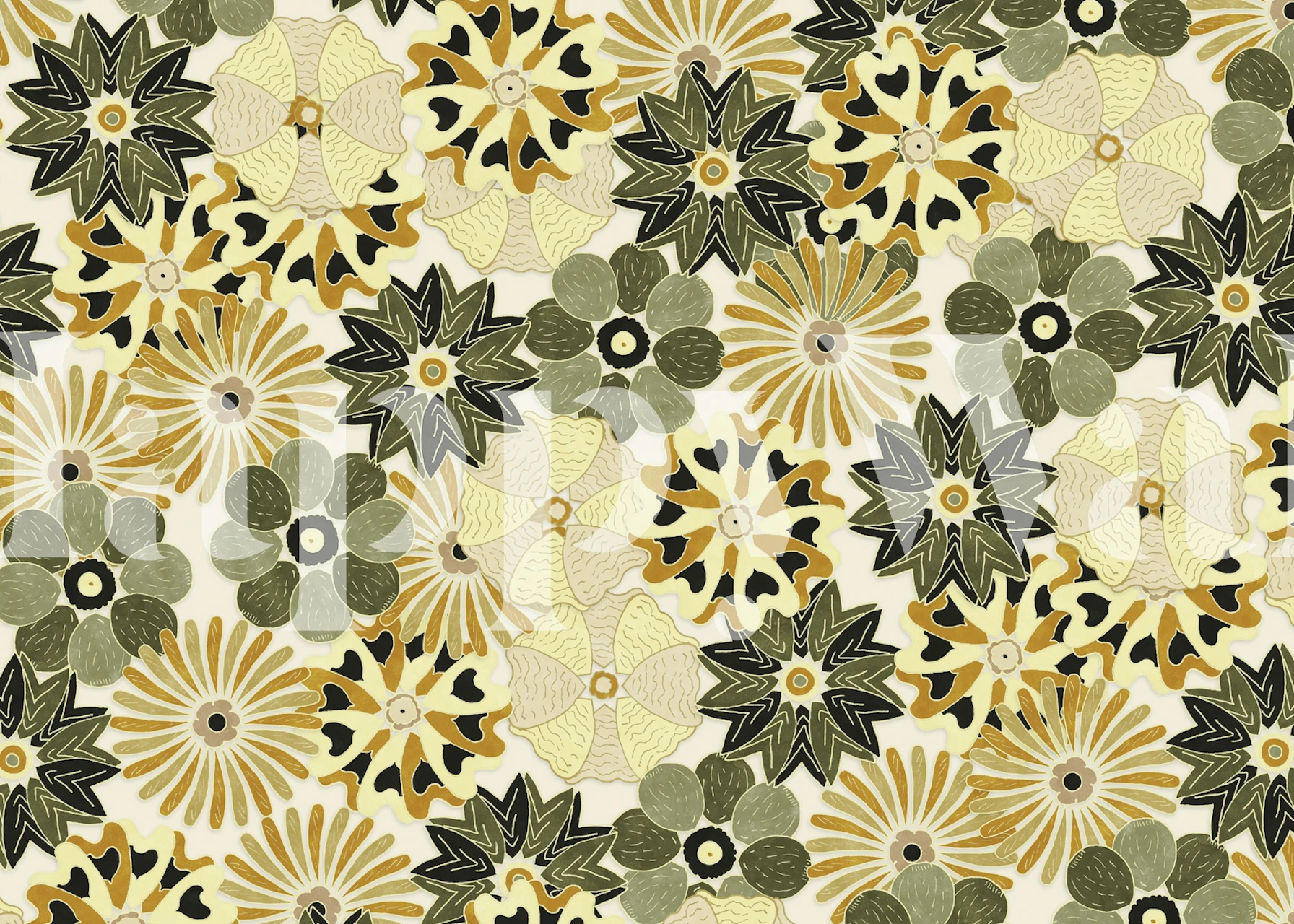 Cozy Warm Garden floral wallpaper in a room