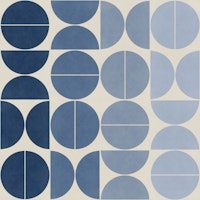Bauhaus Balance - navy blue gradient wallpaper
