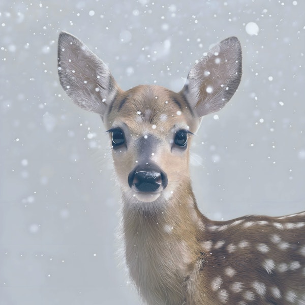 Snowy Deer Serenity