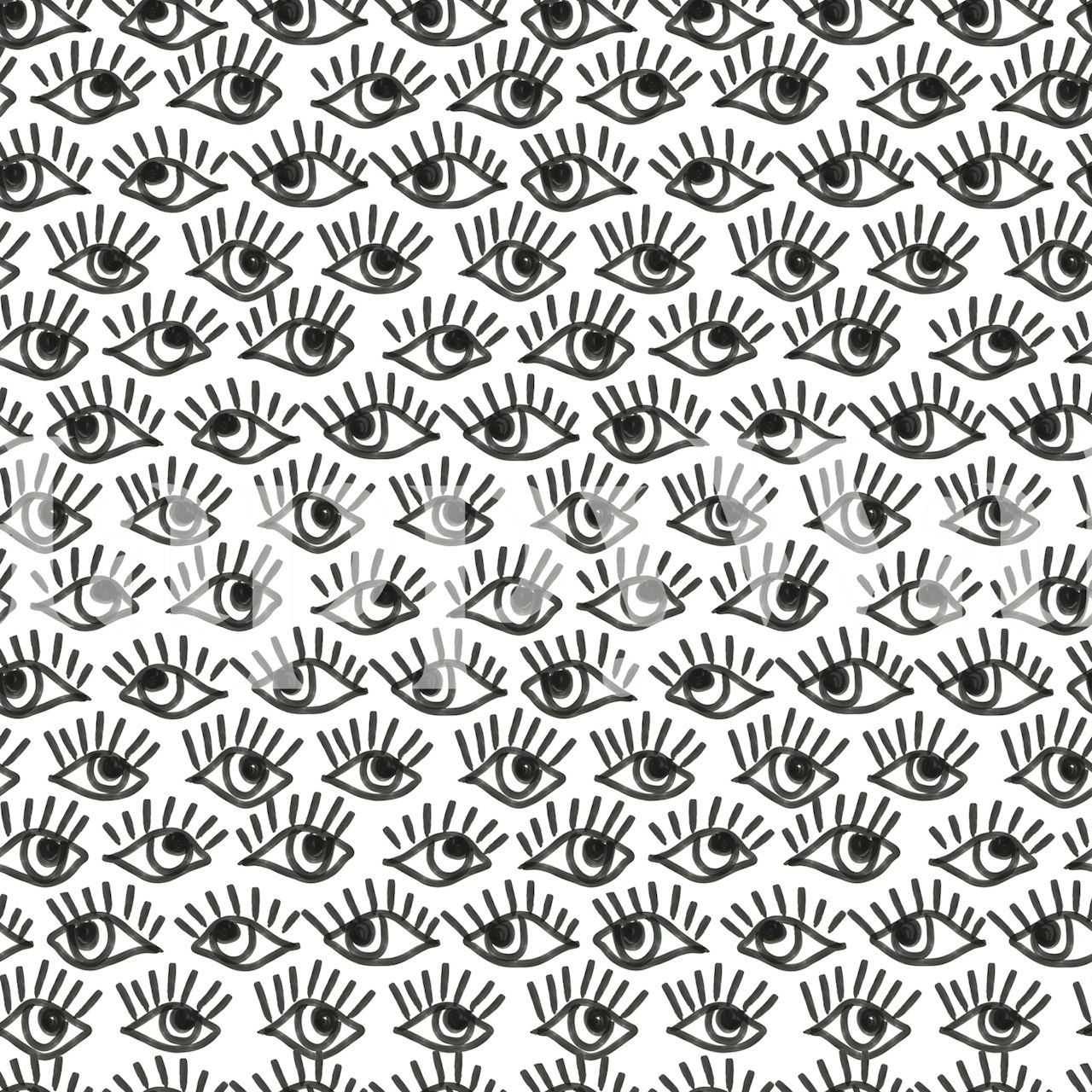 Papel de parede Monochrome Staring Eyes em um quarto