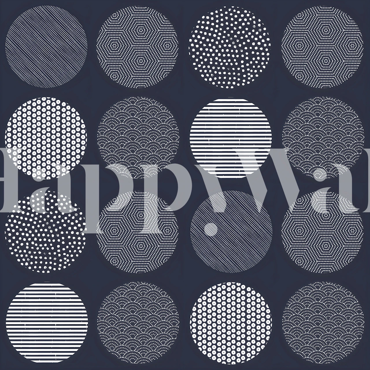 Modern Geometric Circles wallpaper in a room