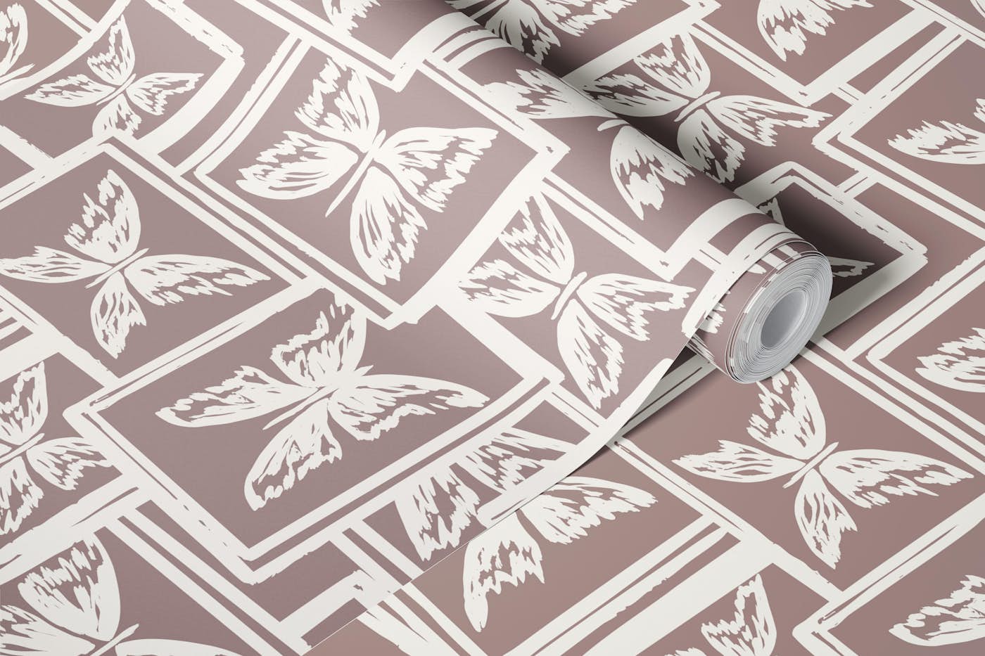 Bold Butterfly Collage Purple wallpaper roll