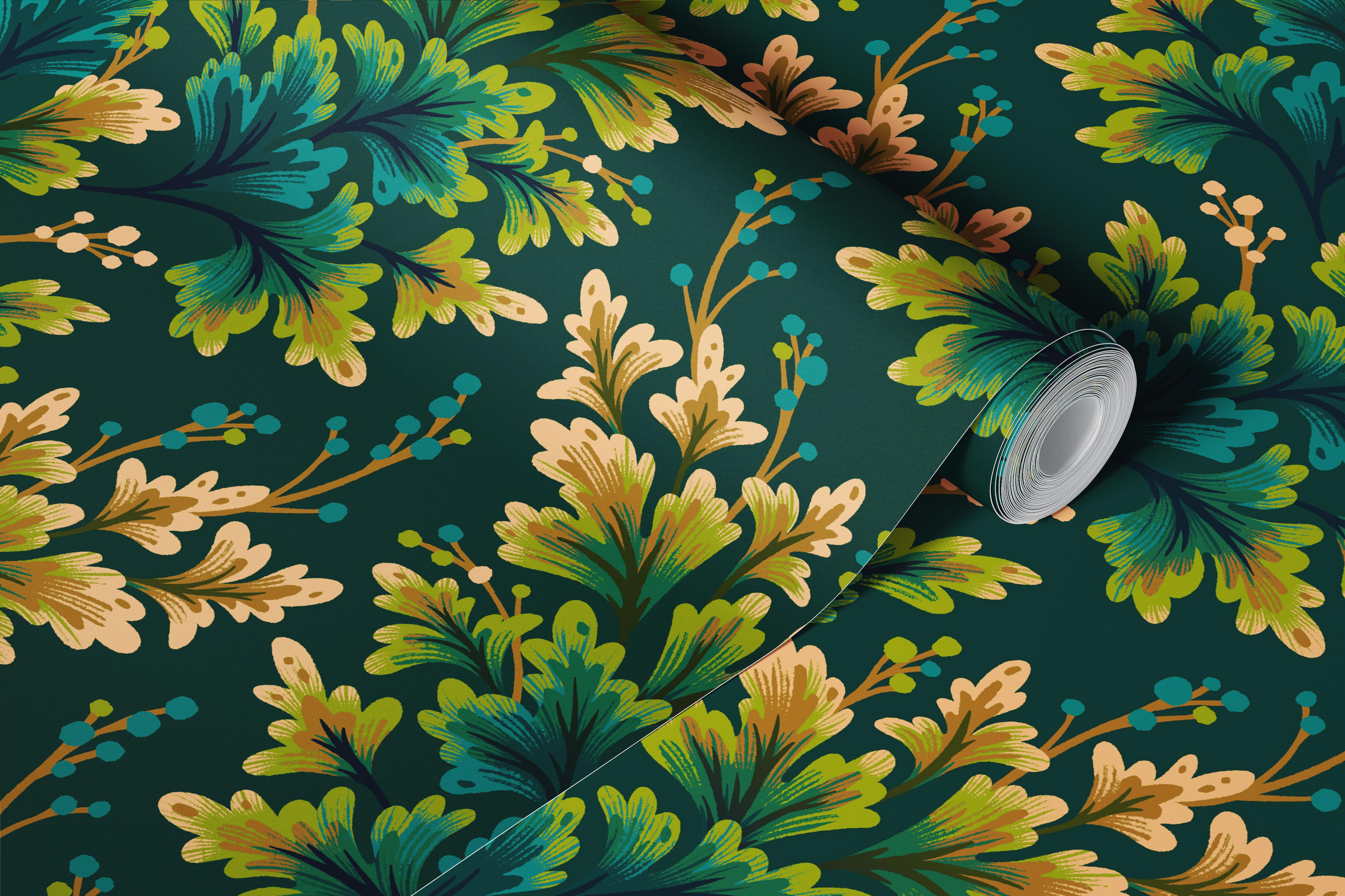 Frilled Foliage tapet i ett rum