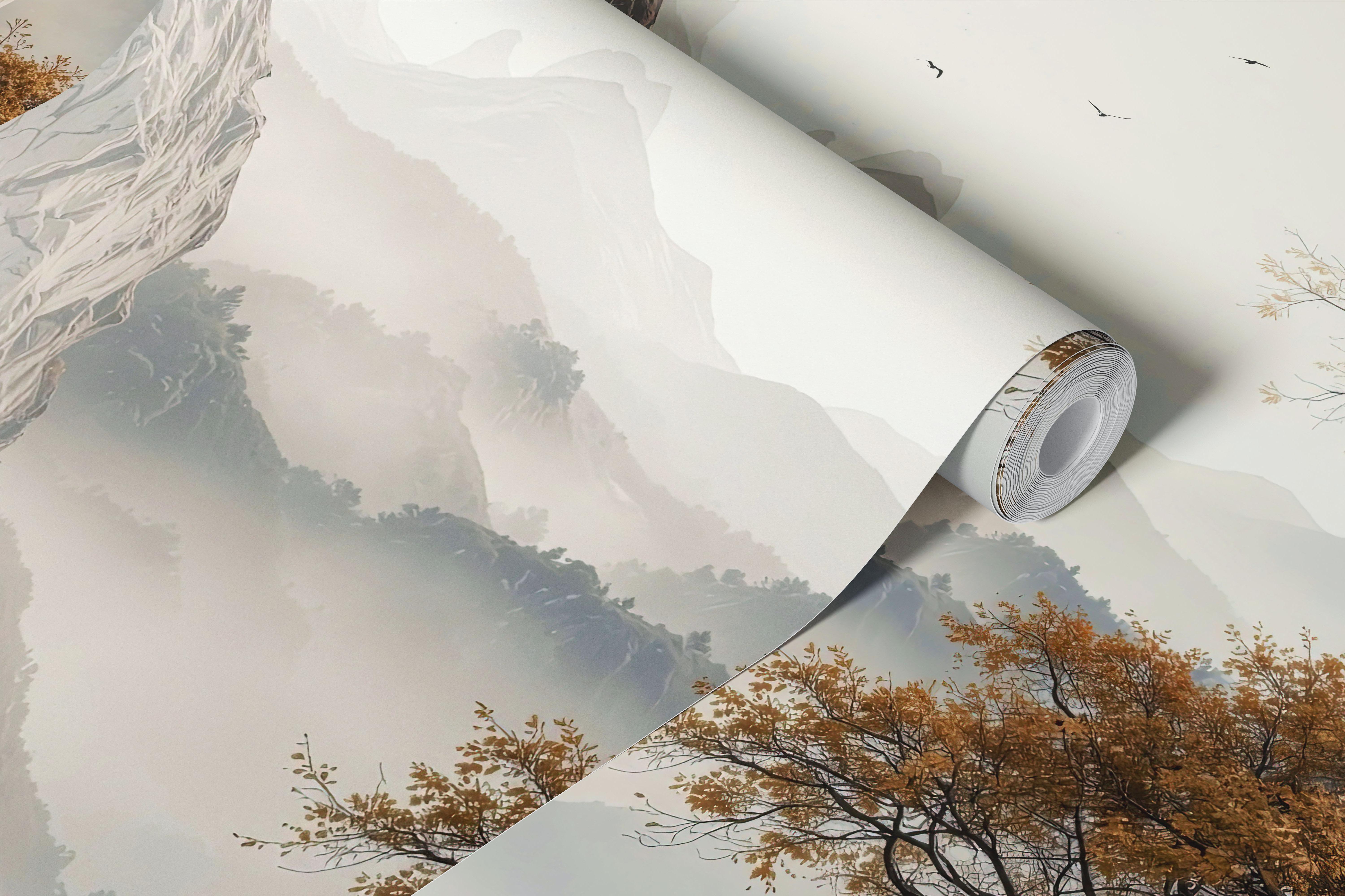 Golden Tree Serenity tapetti olohuoneessa