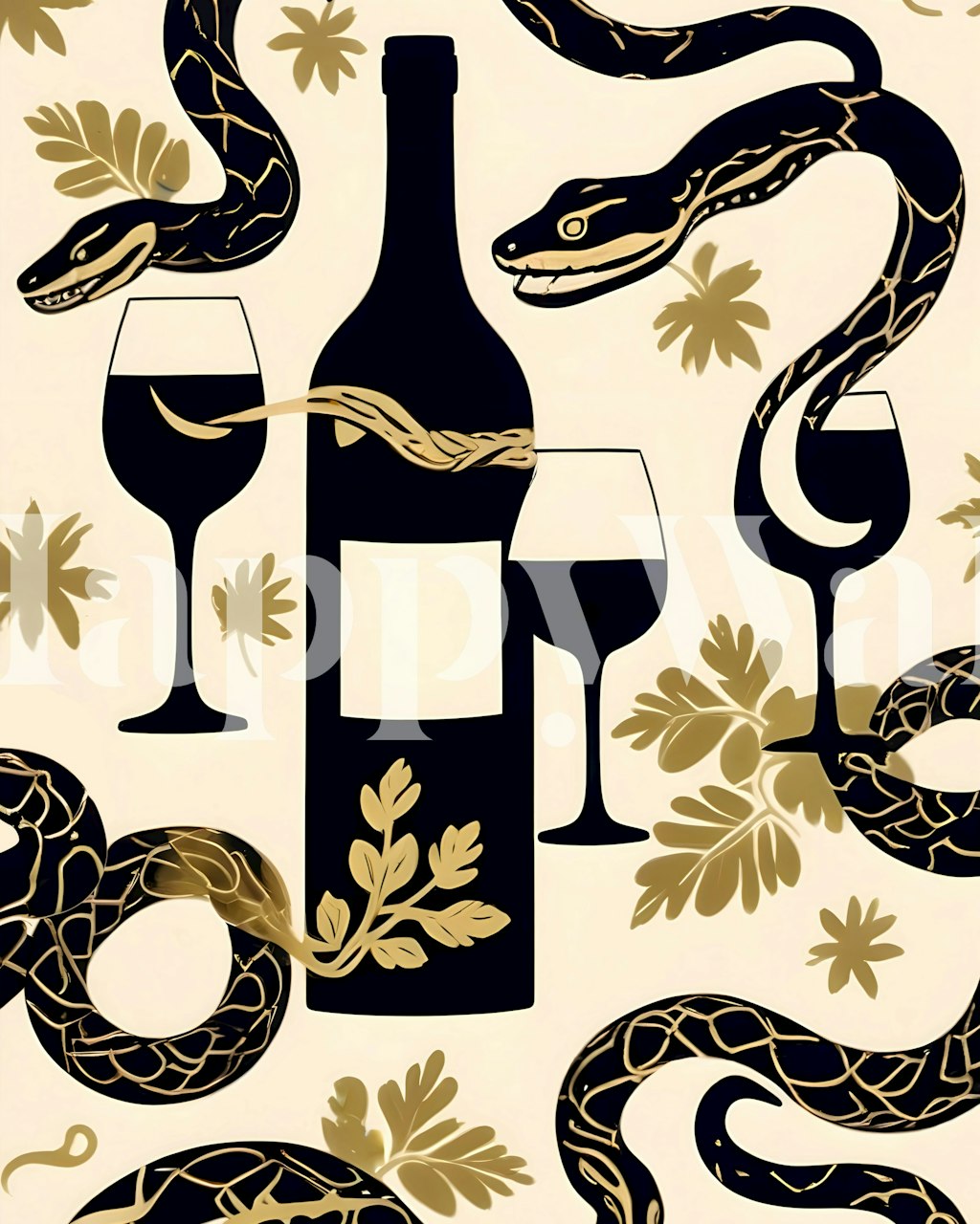Snakes i wine bottle wallpaper u sobi