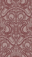 Folk octopus damask mauve red tapete