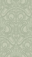 Folk octopus damask pale sage green tapete