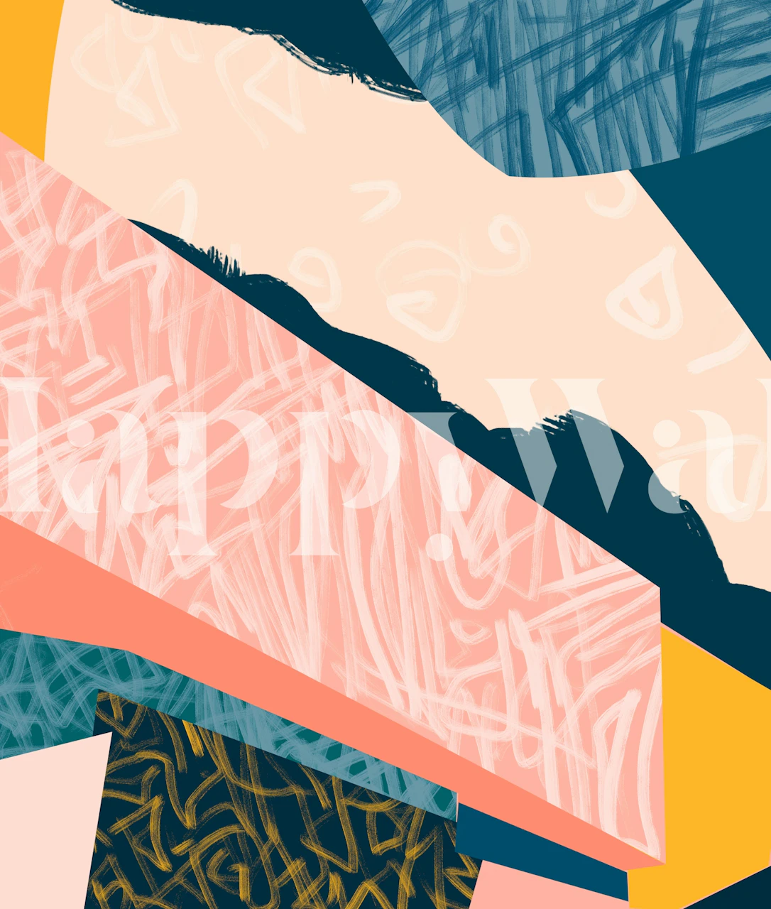 Leela Abstract wallpaper in a modern room