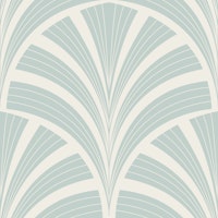 Art Deco Palm Frond - Light Blue Green papel de parede