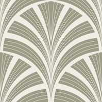 Art Deco Palm Frond - Muted Sage Green papel de parede