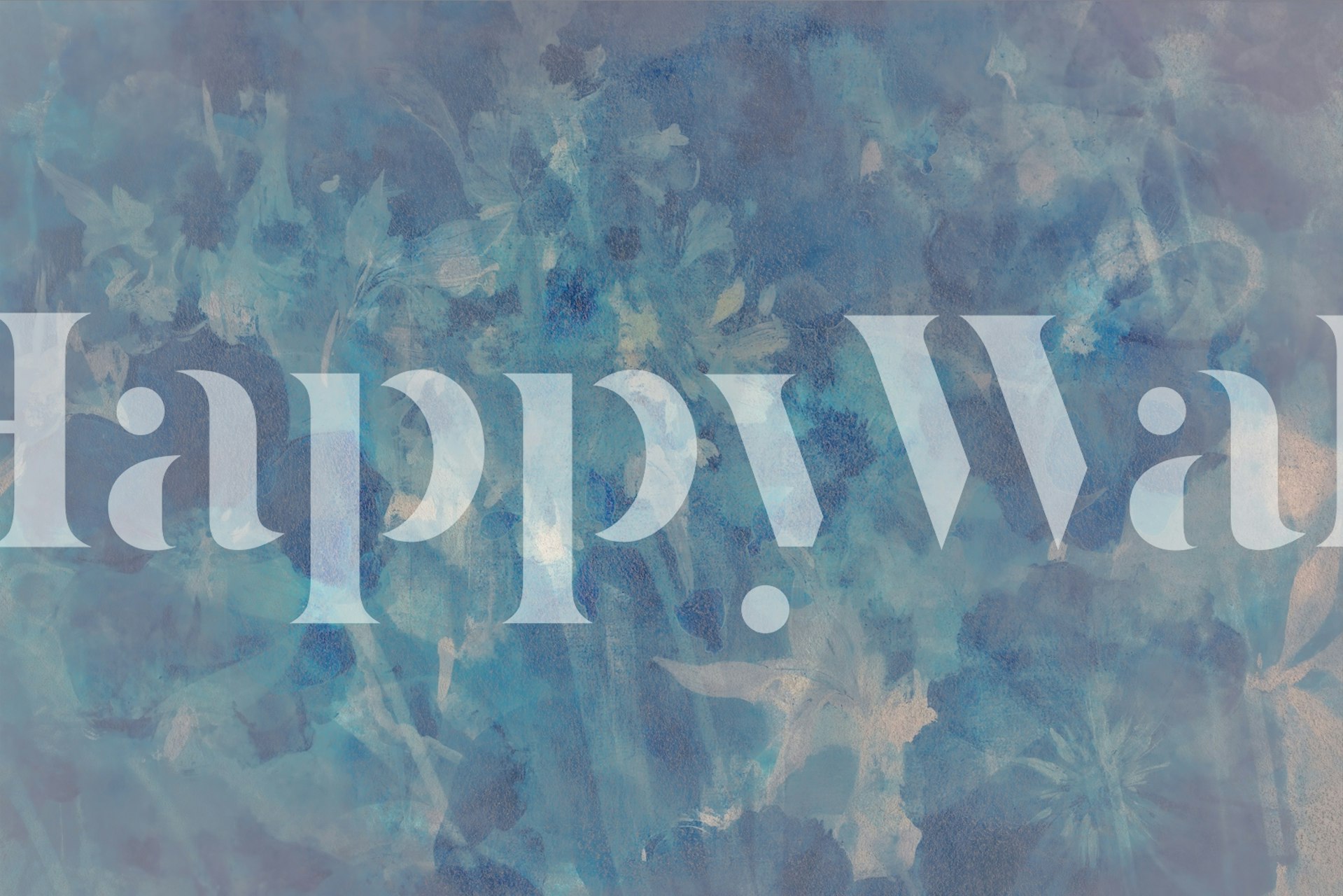 Diseño de papel tapiz floral azul en una habitación