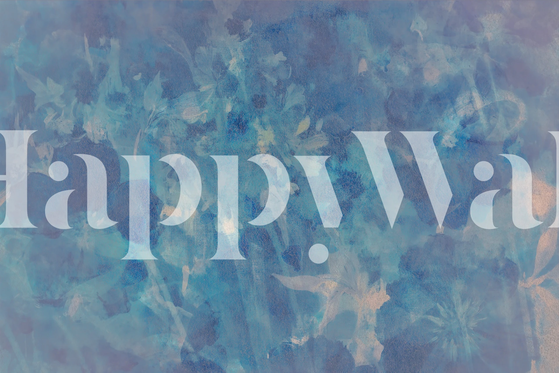 Floral patterns in blue hues wallpaper