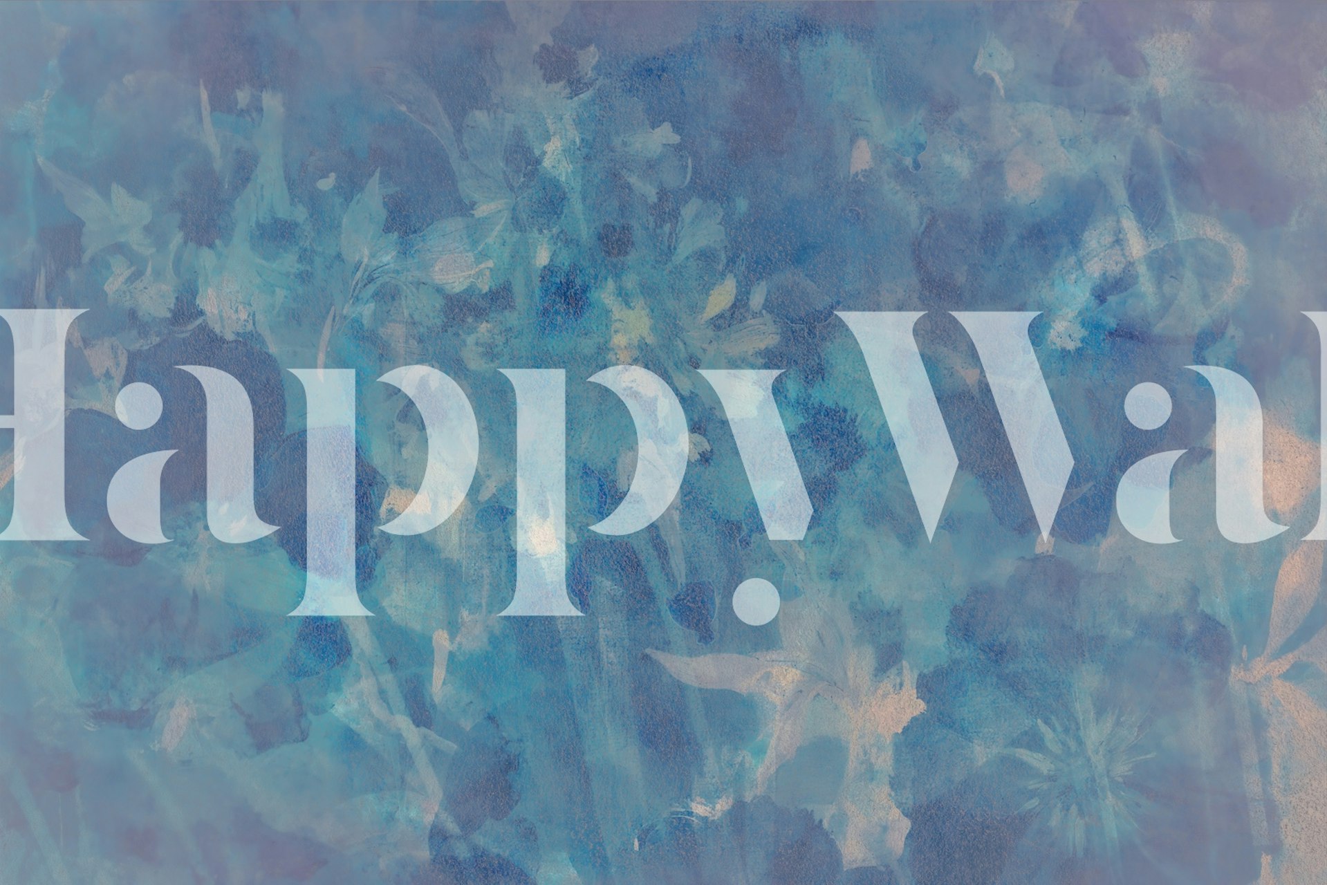 Floral patterns in blue hues wallpaper