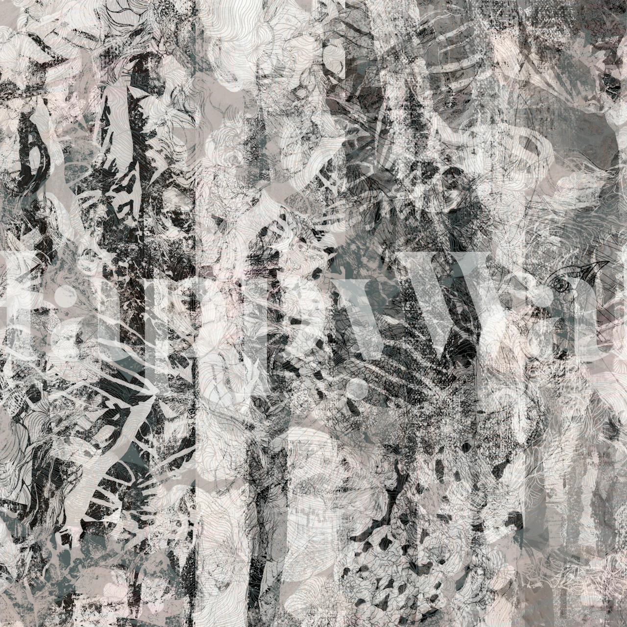 Abstract patterns in black, gray, and beige wallpaper