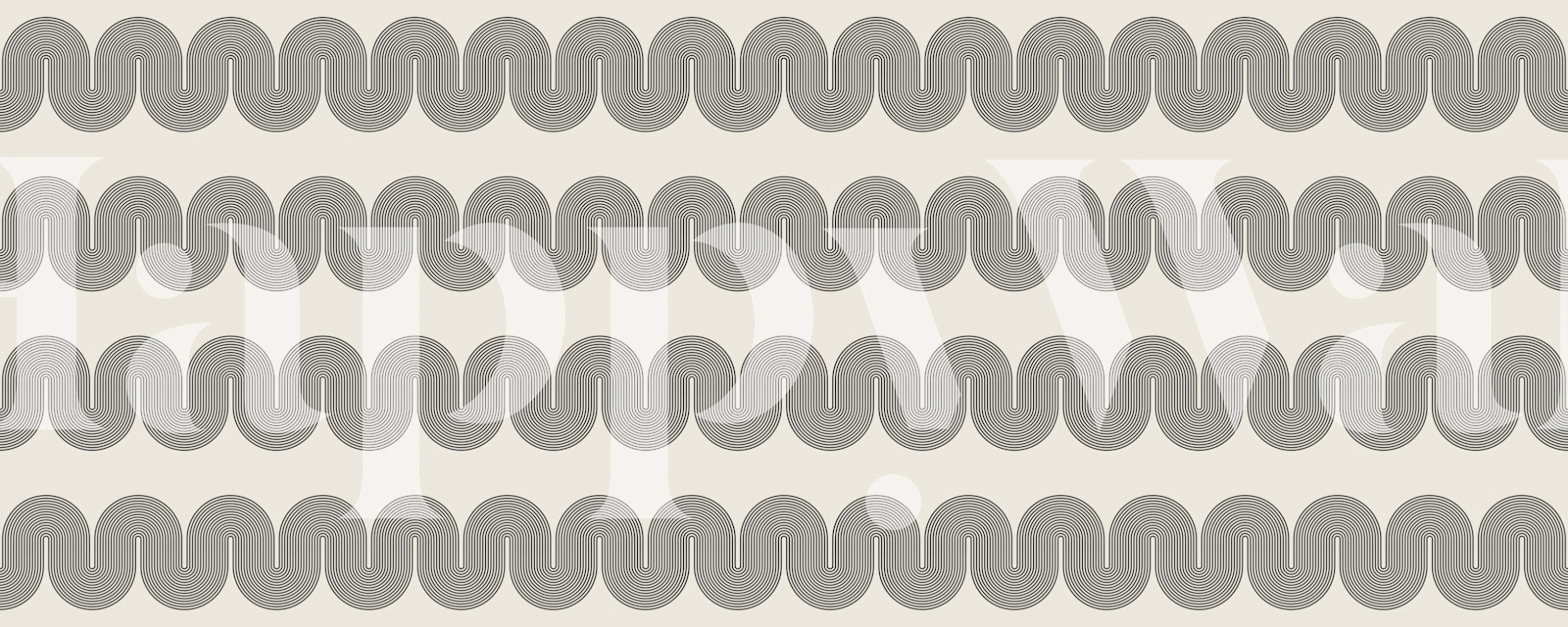 Carta da parati Modern Geometric Waves in una stanza