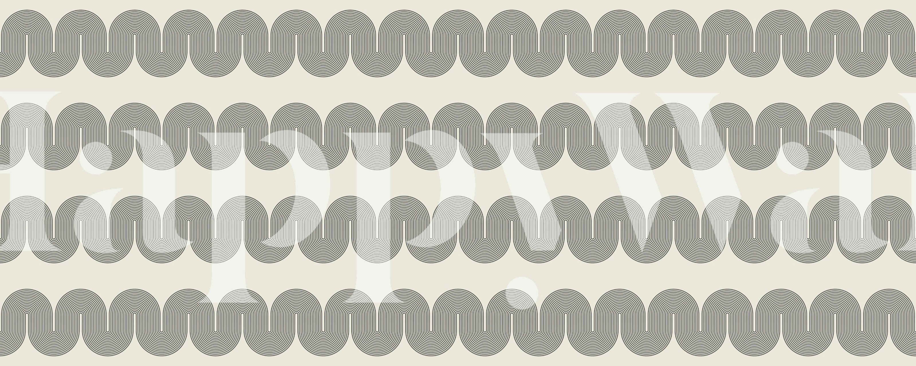 Modern Geometric Waves behang in een kamer