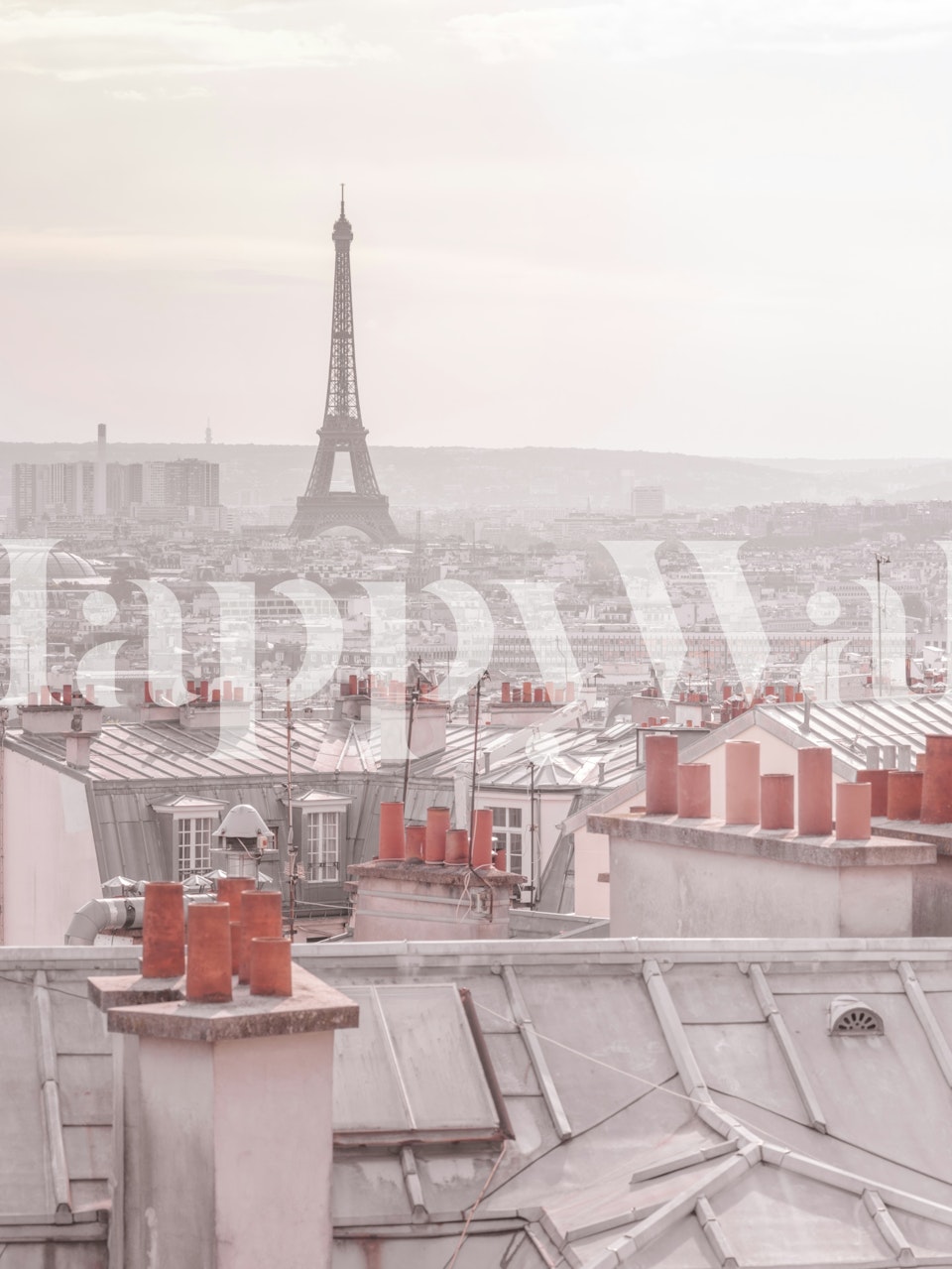 Ταπετσαρία Eiffel Tower Rooftop View σε δωμάτιο