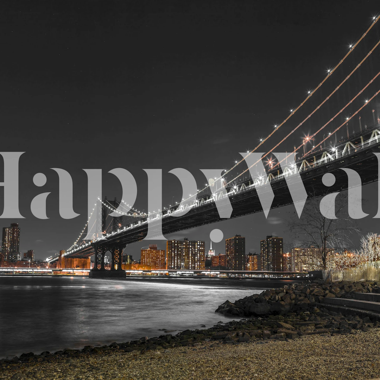 Tapeta Urban Bridge Nocturne u sobi