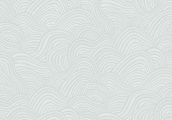 striped wavy shapes - mint