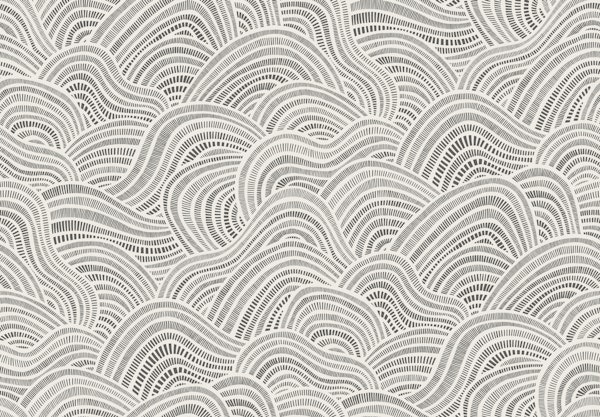 striped wavy shapes - black and white