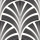 Art Deco Palm fron - Black & White