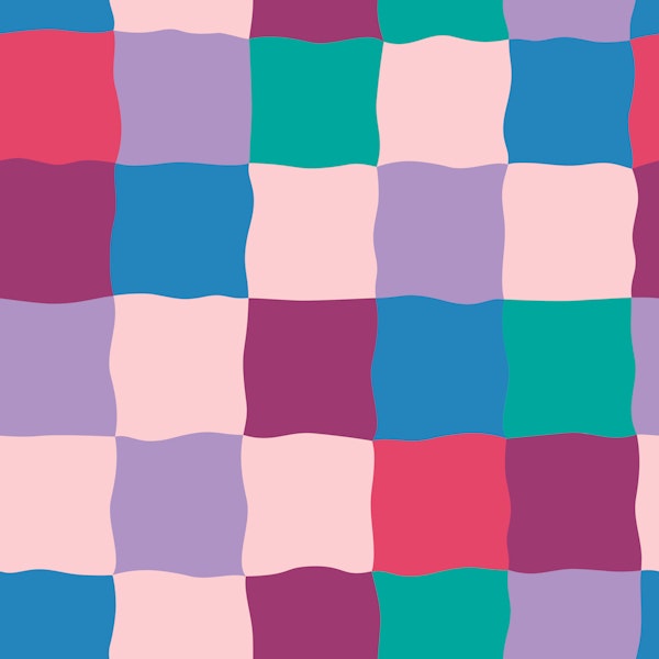 Patchwork - lilac pink emerald blue red - Med