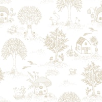 timeless woodland toile for kids - neutral papiers peint
