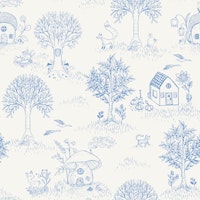 timeless woodland toile for kids blue papiers peint