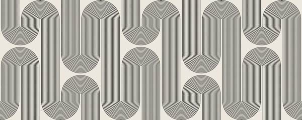 Retro Waves Black and White