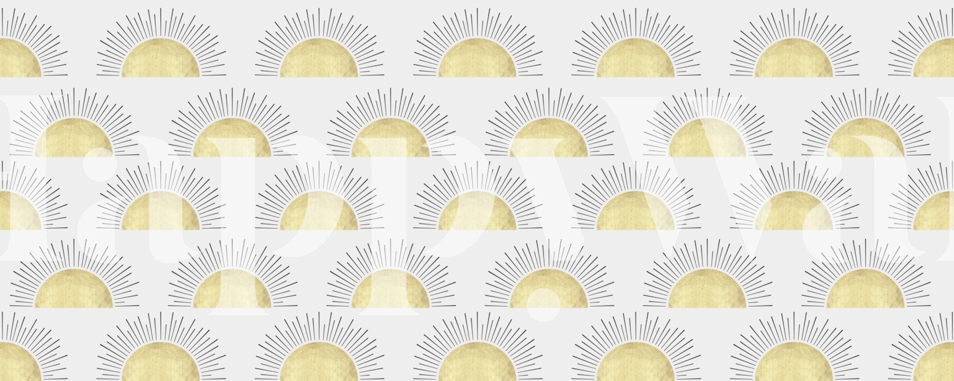 Golden Sunrise Bliss wallpaper weergegeven in een kamer