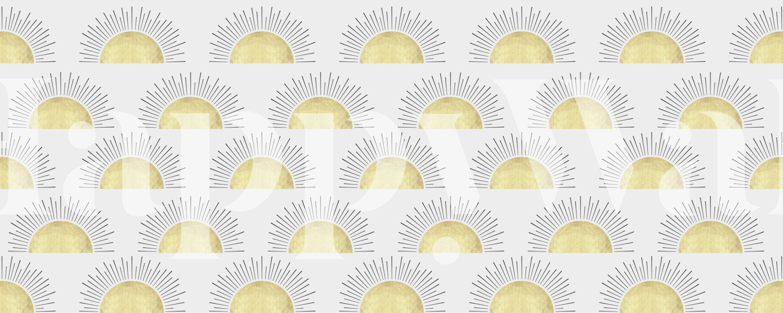 Ταπετσαρία Golden Sunrise Bliss που εμφανίζεται σε ένα δωμάτιο