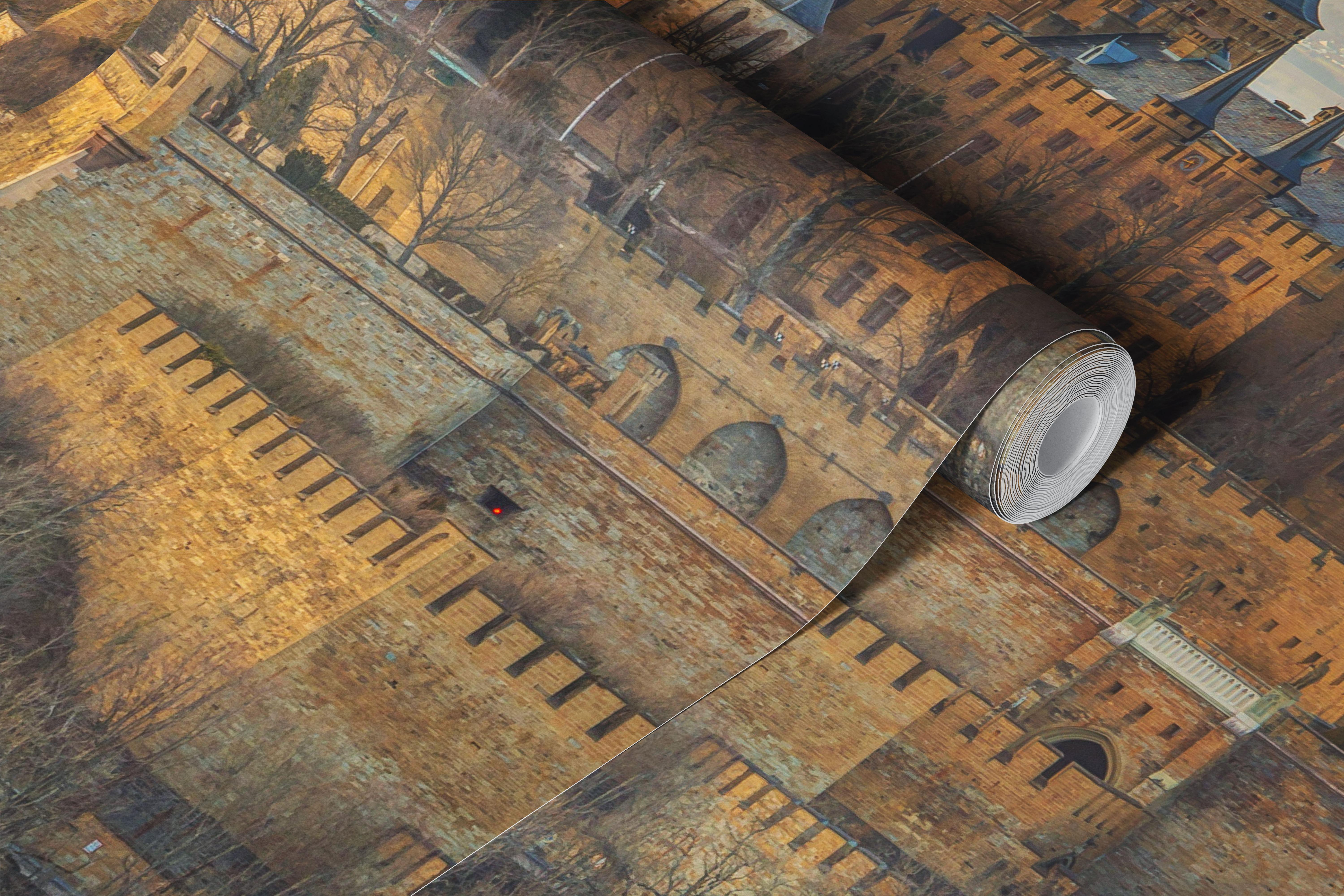 Ancient Fortress Vista wallpaper in a room