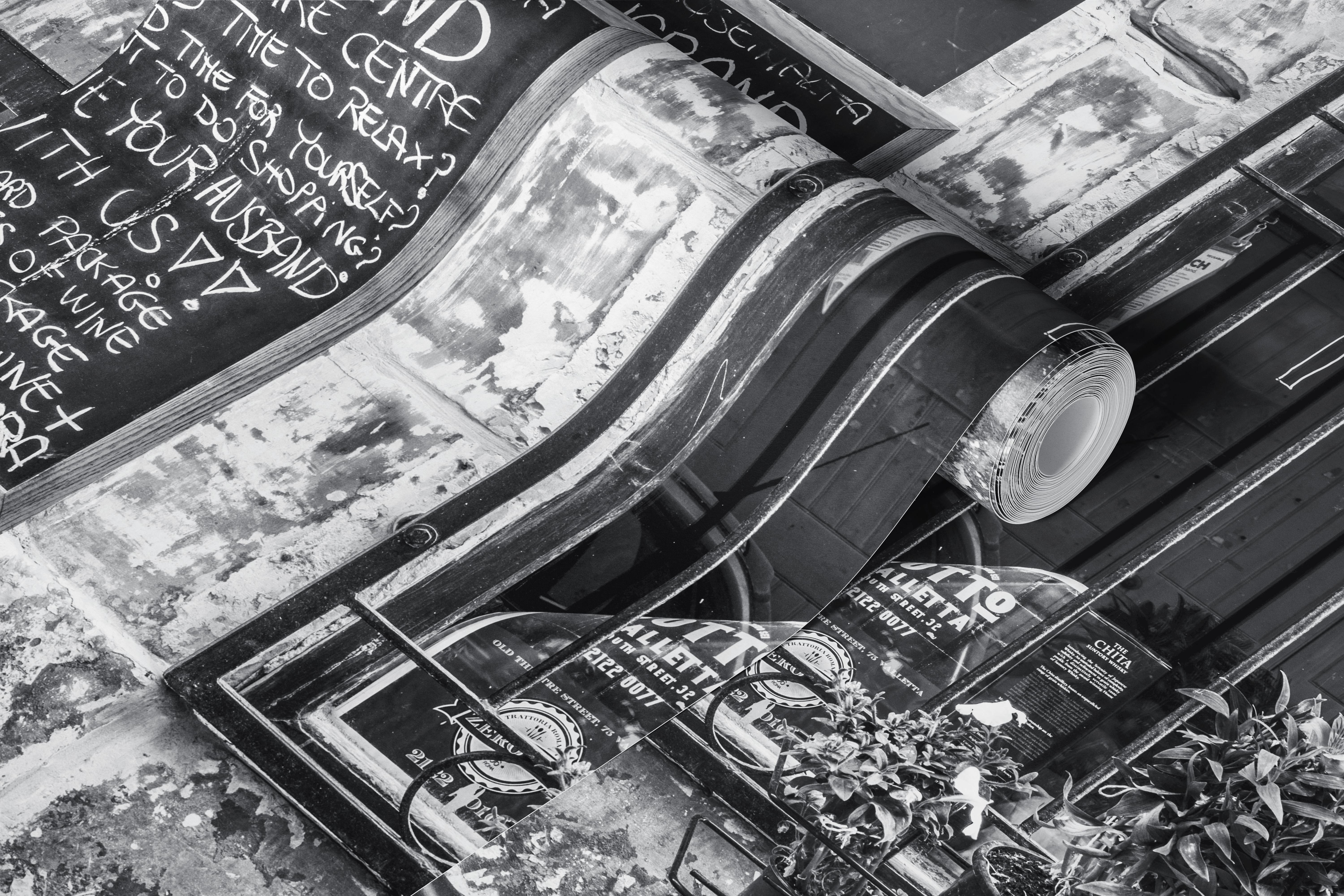 Bicycle near cafe auf Tapete