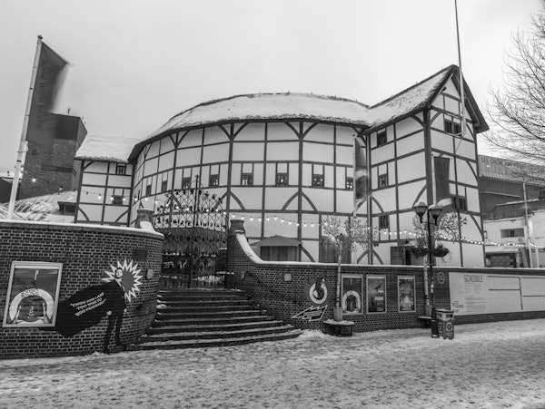 Vintage Globe Theater in Winter