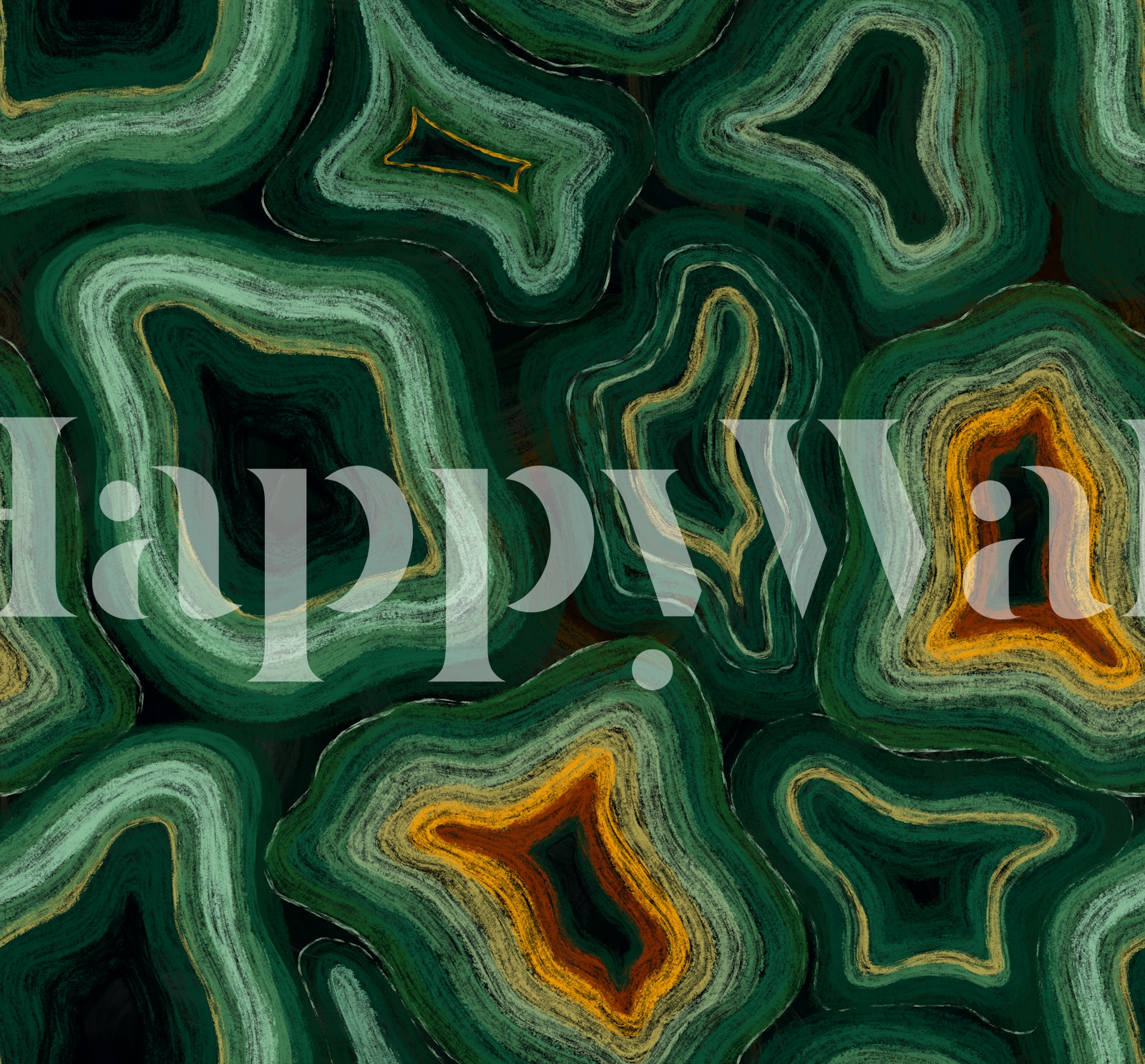 Emerald Geode Flow Wallpaper | Happywall.com