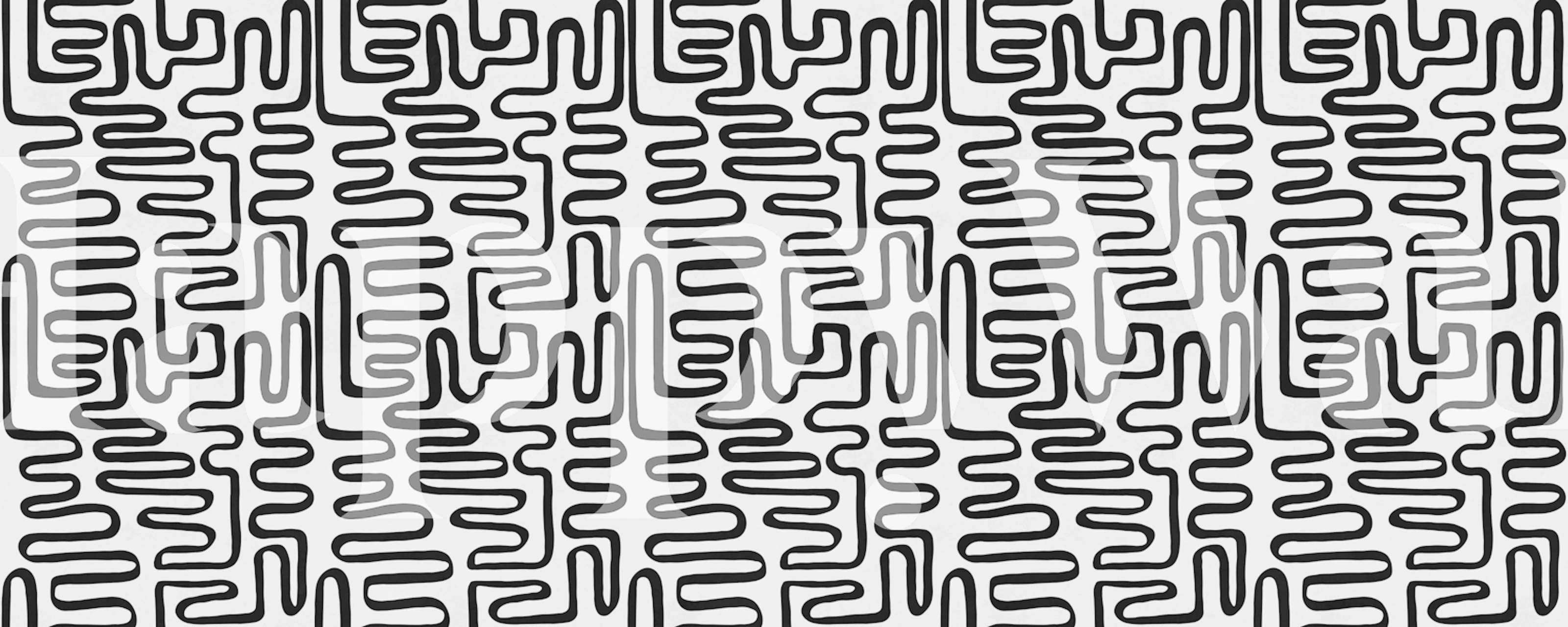 Tapeta Monochrome Maze Art v pokoji