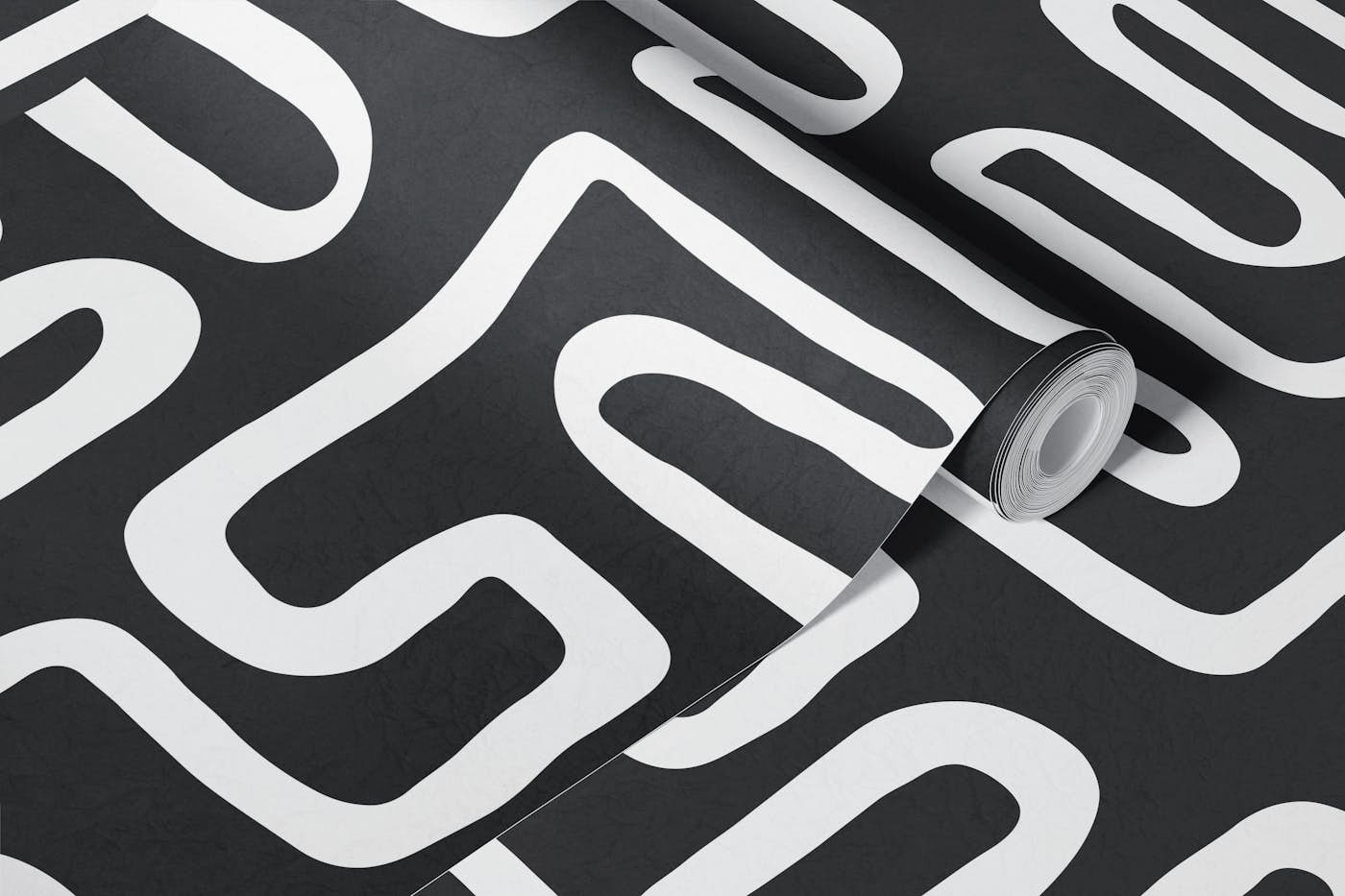 Monochrome Maze Design wallpaper roll