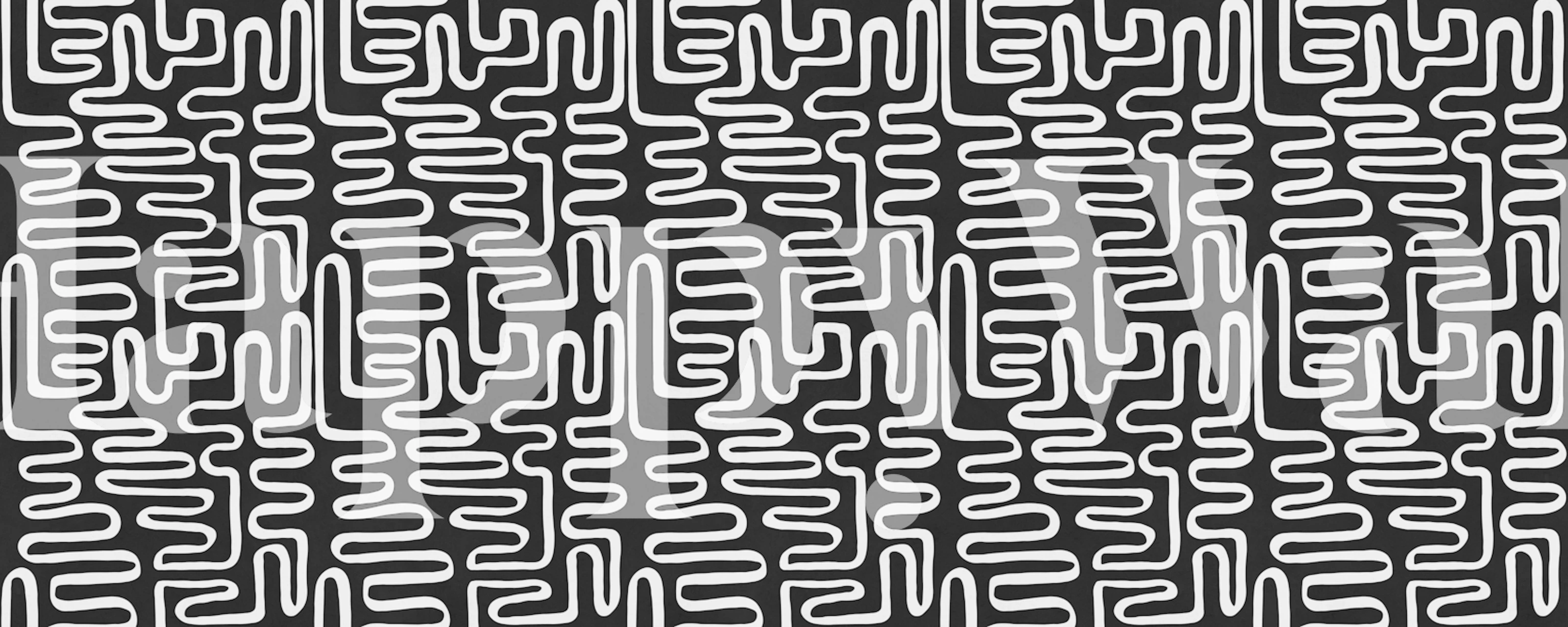 Monochrome Maze Design tapet i ett rum