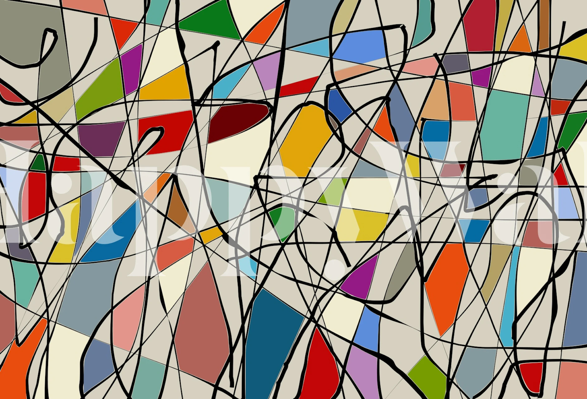 Vivid artistic expression wallpaper in a room