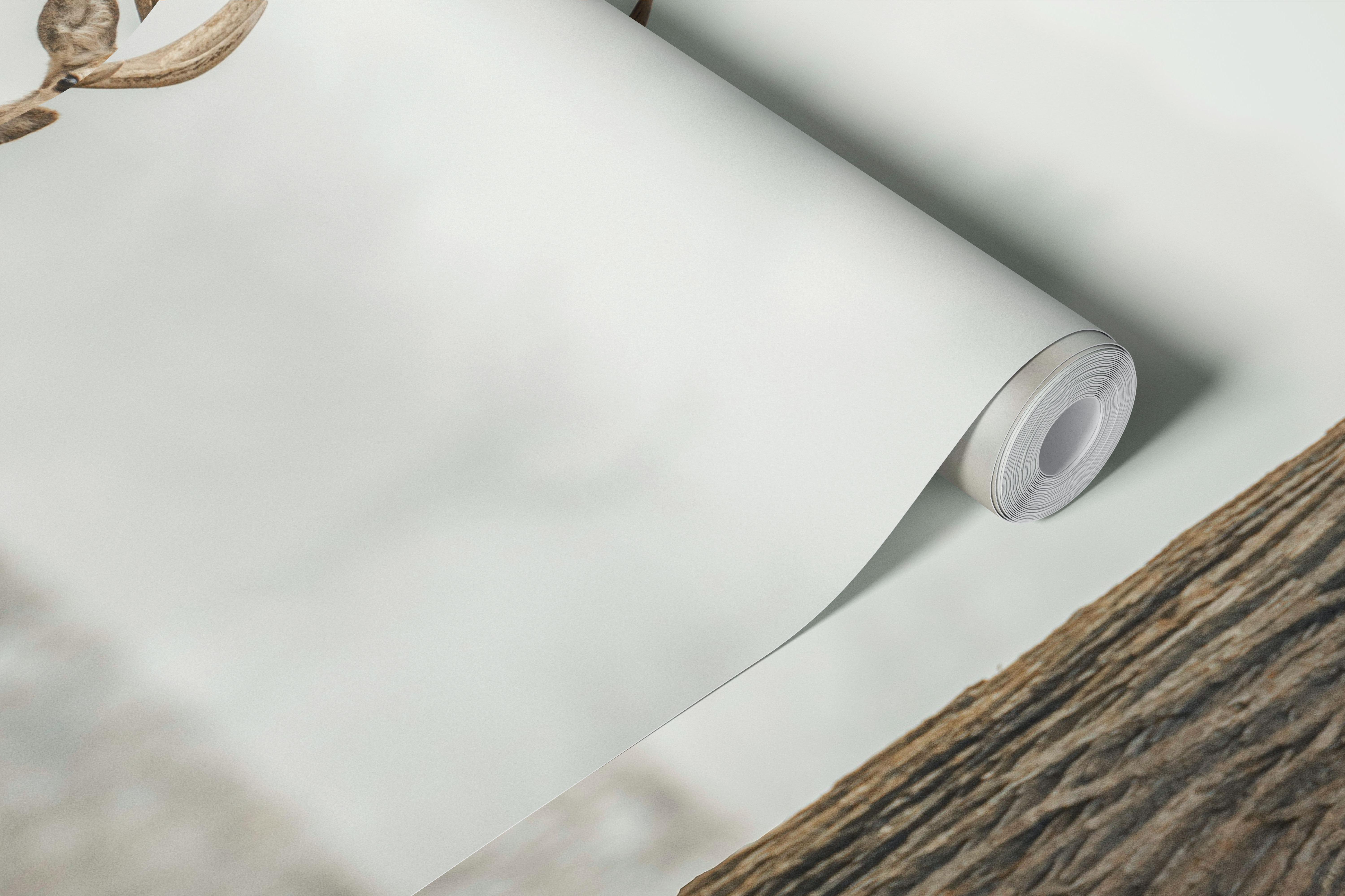 Majestic stags in a woodland setting with soft browns and grays wallpaper