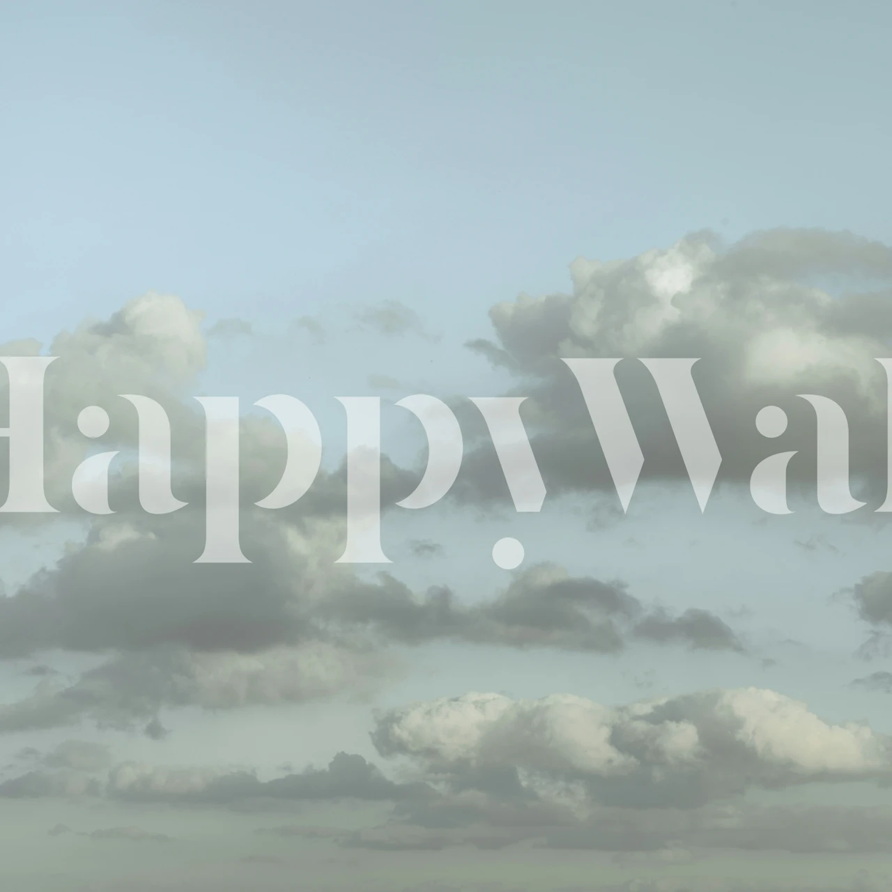 Peaceful Cloudscape wallpaper in a room