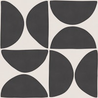 Mid Century Bauhaus Geometric Circles - Black ταπετσαρία