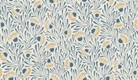 floral tangled daisies - mustard & grey blue papel de parede