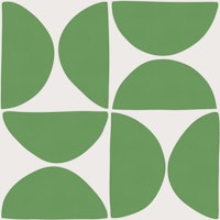Retro Mod Circles Scandi Shapes - Bold Green ταπετσαρία